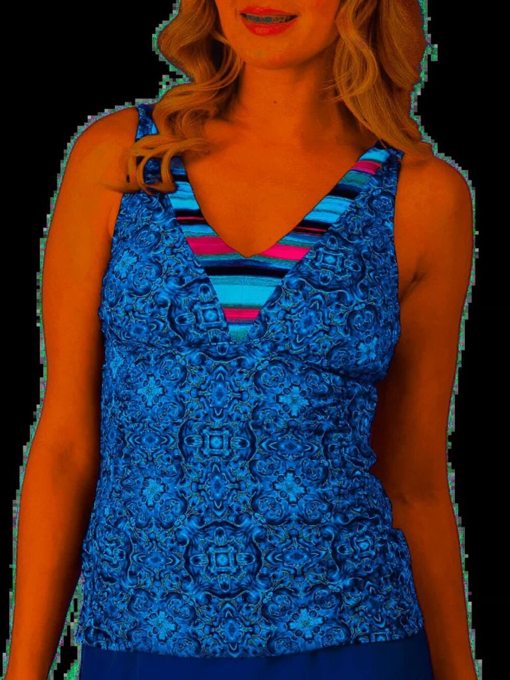 24th & Ocean Viva La Frida Printed Tankini Top Size M